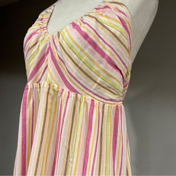Old Navy halter striped v-neck midi dress size Large - Picture 3 of 12